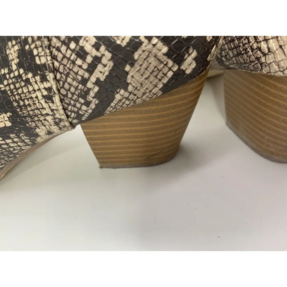 LULUS X Matisse Snakeskin Print Vegan Leather Western Ankle Cowgirl Boots 9M - Picture 8 of 10